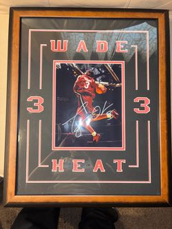 Dwyane Wade Signed Framed Miami Heat Photograph