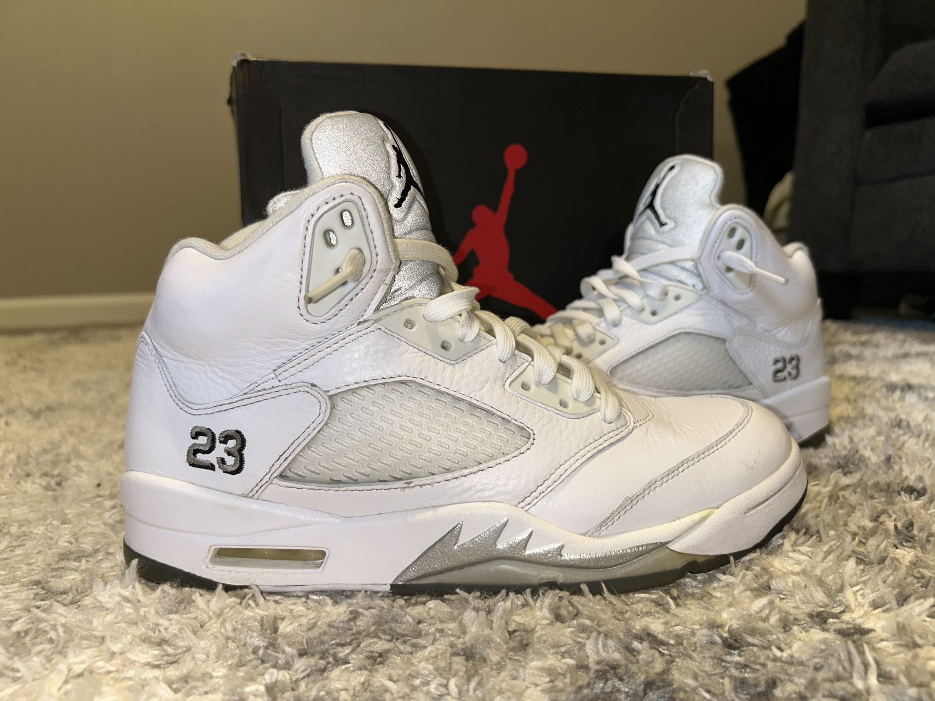 Jordan 5 Retro white metallic