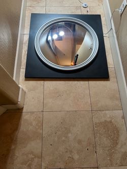 2 high quality Round Wall Mirror with Black Square Frame