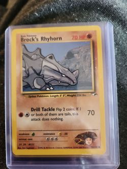 BROCK’S RHYHORN - Gym Heroes Set - 70/132 - Common - Pokemon Card - LP