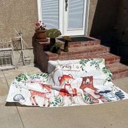 Party/ Babyshower Backdrop And Mushrooms 