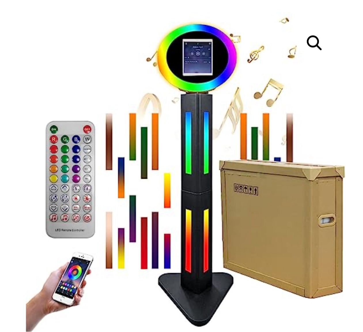 ZLPOWER iPad Photo Booth Shell Stand with RGB Ring Light & App Control Black