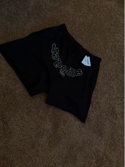 Black Sp5der Shorts W/Rhinestones (Small)