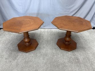 HENREDON Vintage Custom Folio One Octagonal Accent Table (Set of 2)