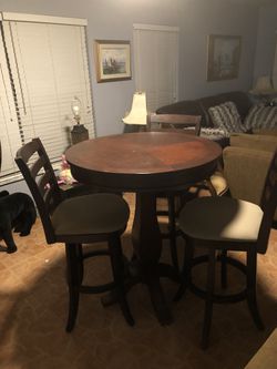 Bar height dining table wood
