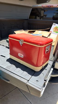 Antique thermos ice chest