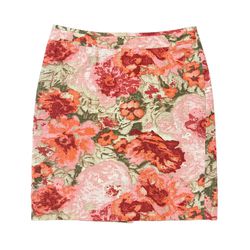 Talbots Watercolor Pink Floral Pencil Skirt Women’s Size Petite Large Zip Back