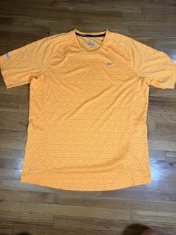 Nike Running Dri-FIT Shirt Men’s XL Orange Geometric Print Athletic