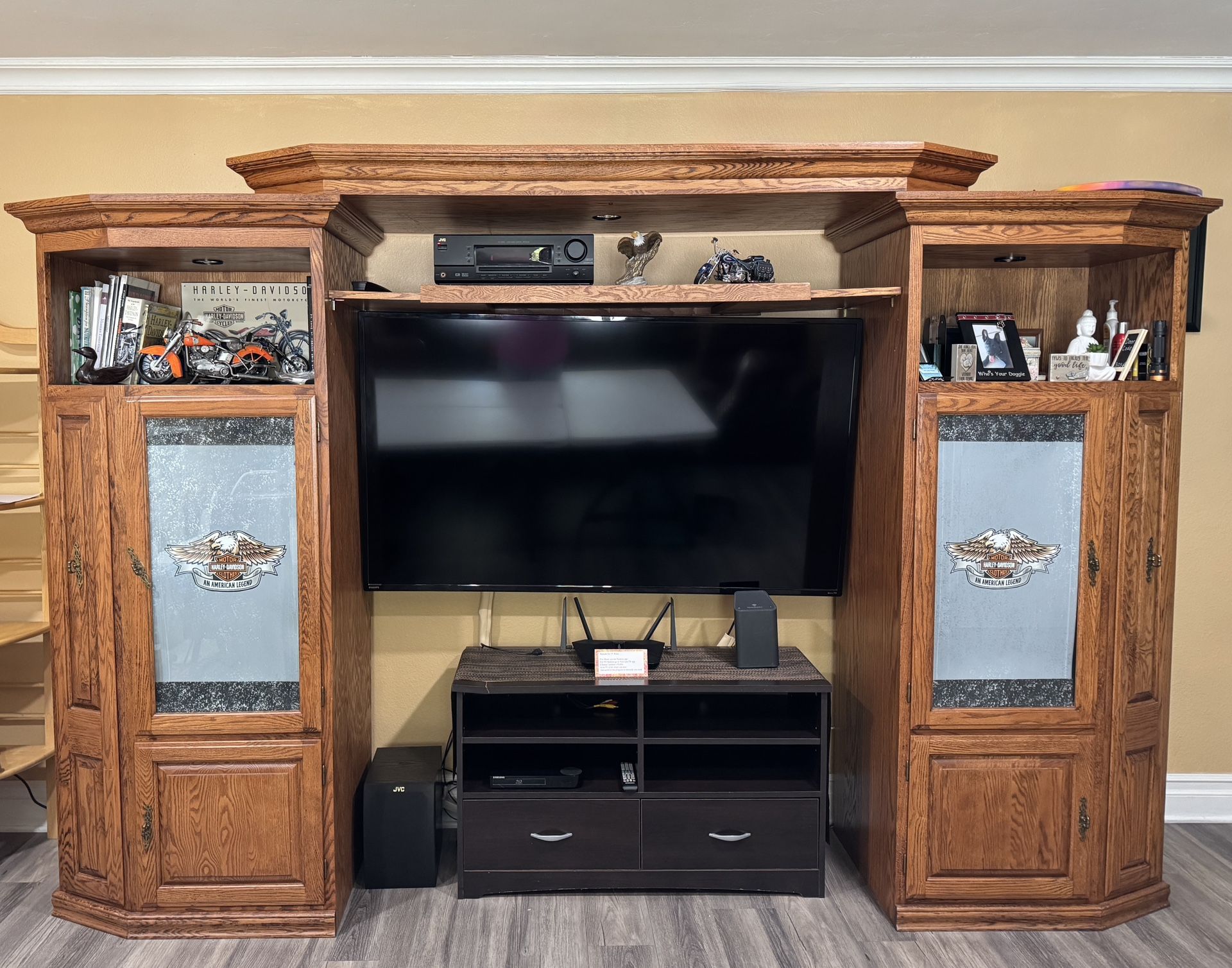 Solid Oak Entertainment Center 