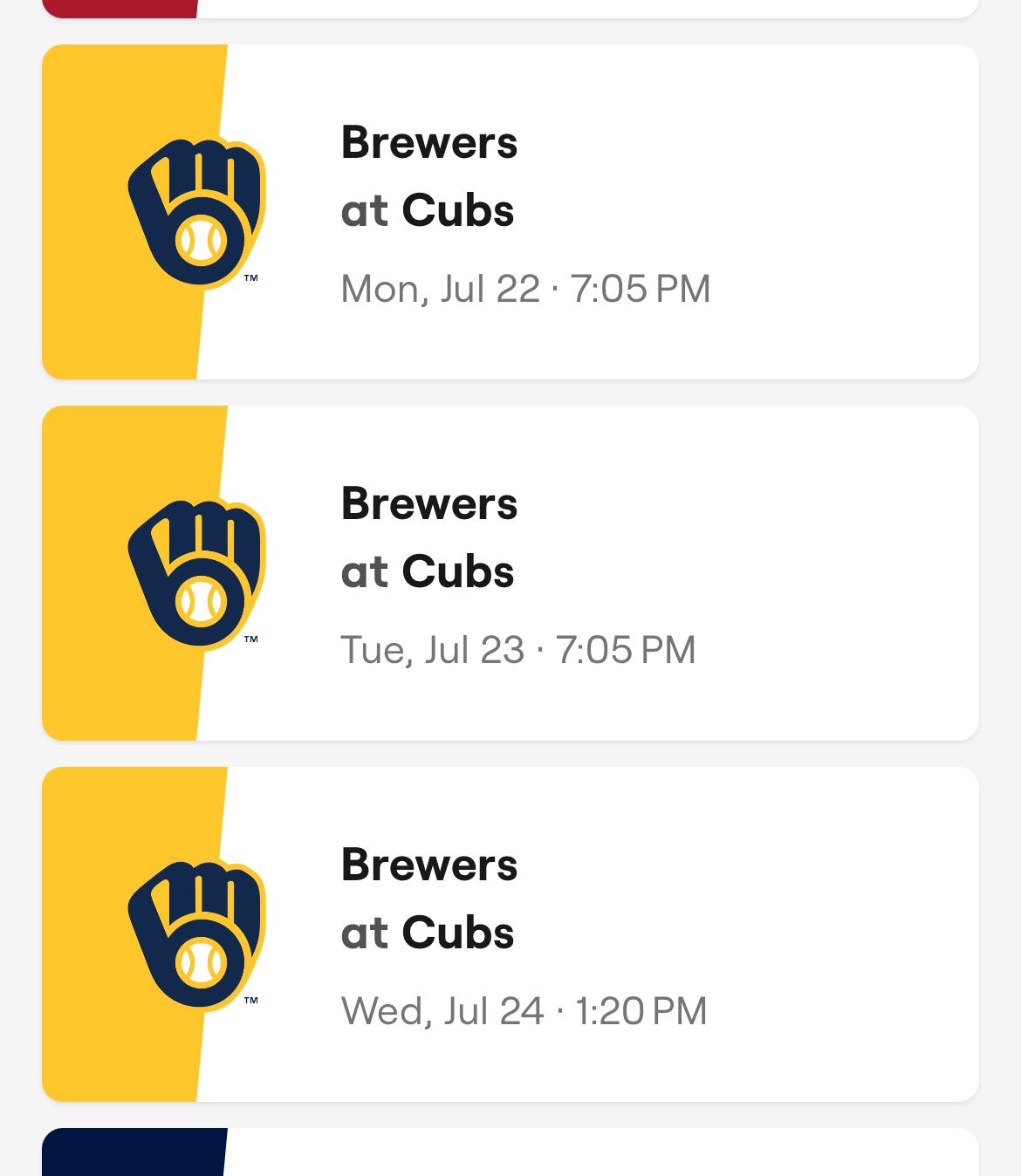 Cubs Vs Brewers - July 22-24