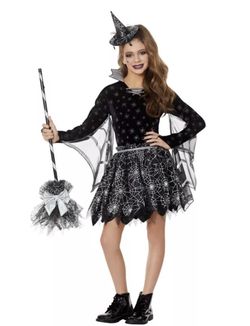 Kids Webbed Spider Dress Costume 