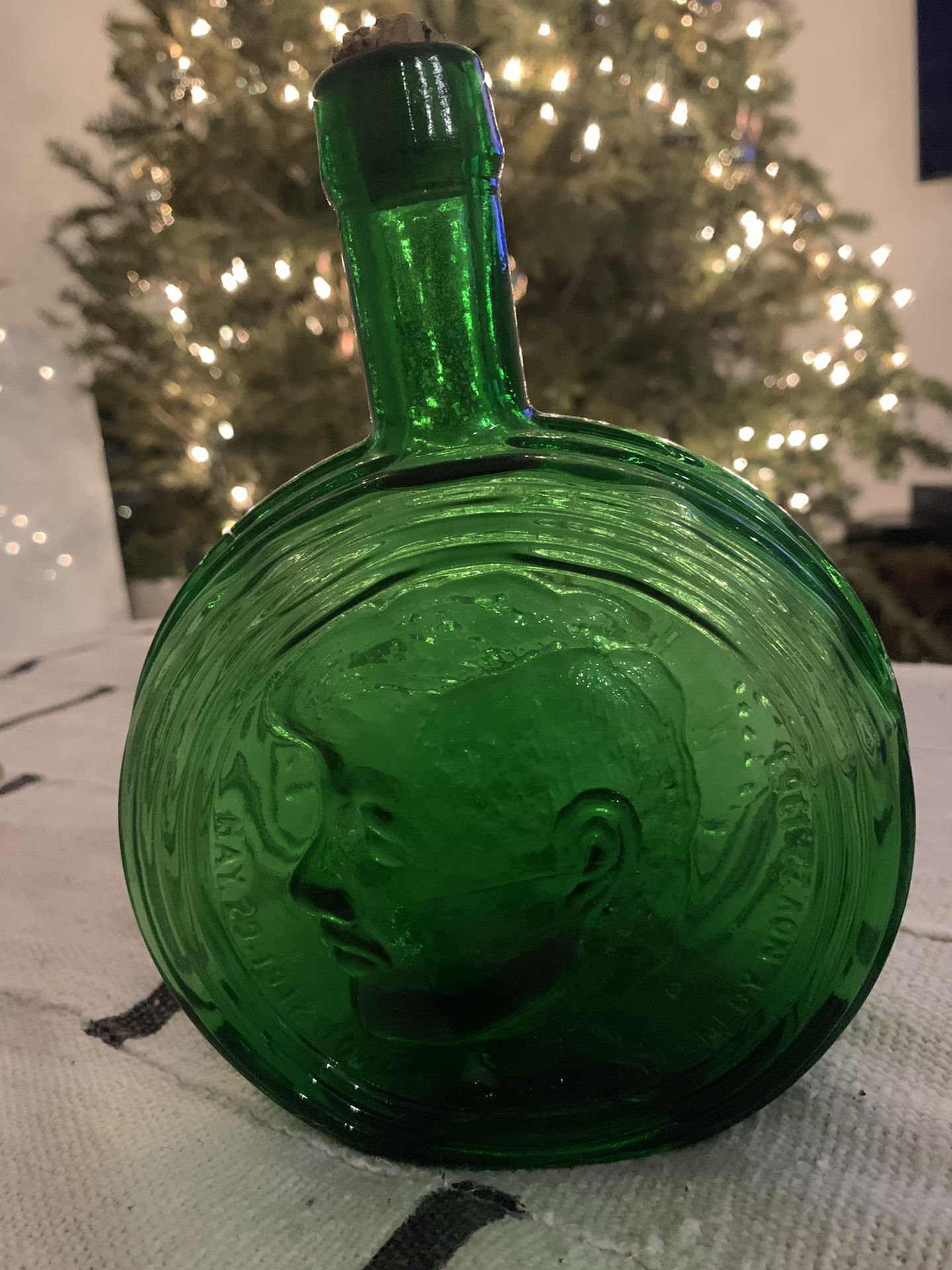 JFK Vintage glass Bottle With Cork