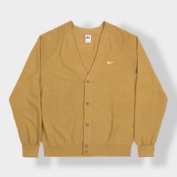 Men’s size Medium Nike SB cardigan sweater gold Brown wool blend skate vintage