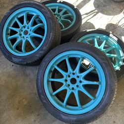 17” Japanese Racing Rims Powdercoat Blue