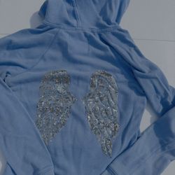 Victoria’s Secret Angel Wings Hoodie Sweatshirt Blue 