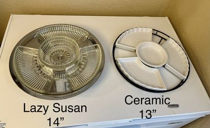 Lazy Susan and Ceramic pots Tray Set