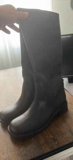 Steve Madden RIGSS Black Leather Knee-High Boots Size 10M