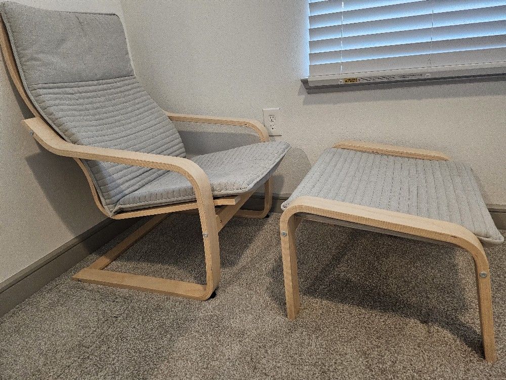 🪑 IKEA POÄNG Armchair + Ottoman – Great Condition!