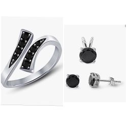 Sterling Silver & black jewelry bundle