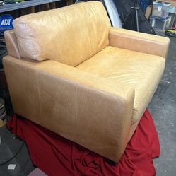 tan leather, extra wide chair 51x 40"