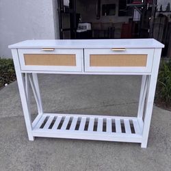 New In Box 39.3"x11.8"x31.5 White Wooden Entryway Console Table Kitchen Console Cabinet
