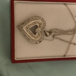 White Gold And Diamond Heart Necklace