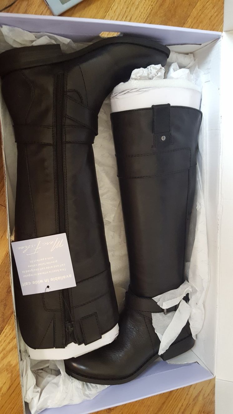 Size 5 - Black 1/4 Marc Fisher Amber Tall Riding Boots