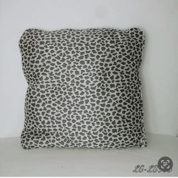 Brown black animal print decorative throw pillow zippered.  (L)