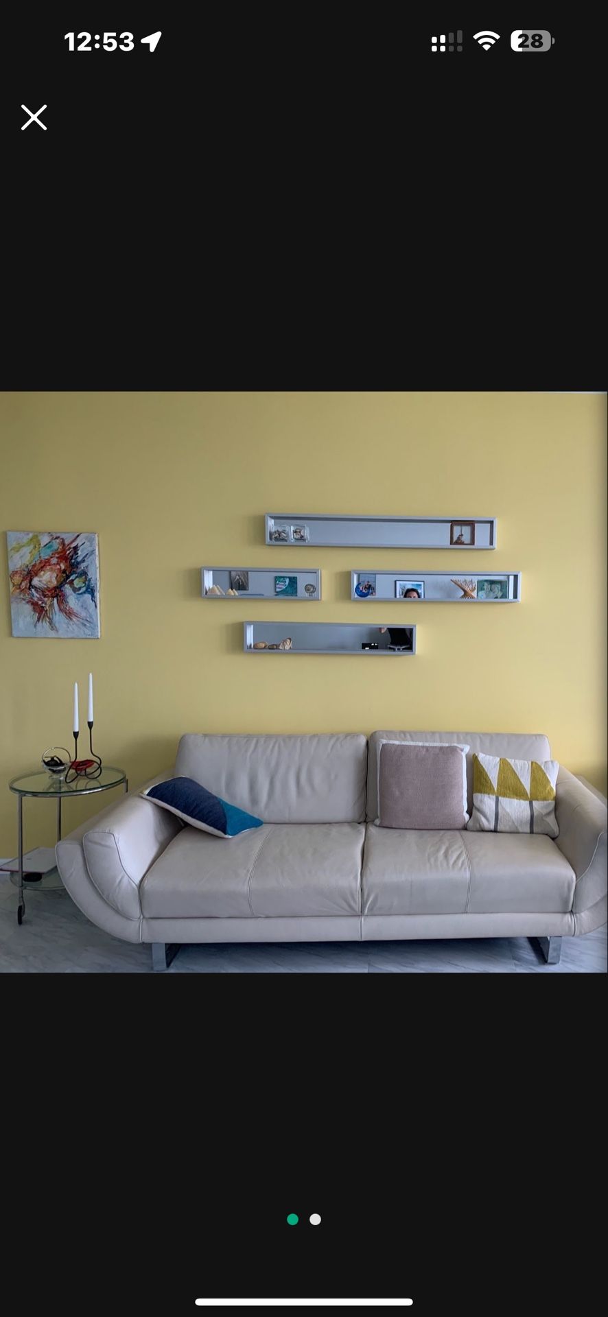 Natuzzi Italian Leather Couch Sofa - 89” X 36”