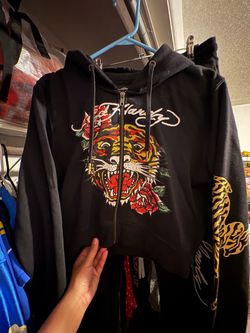 Ed Hardy Black Tiger Zip-Up Set