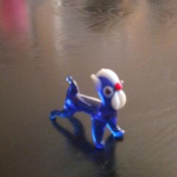 Vintage Small Glass Art Dog Figurine 