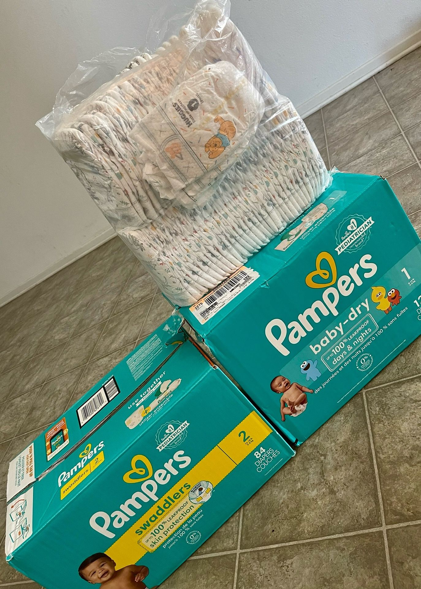 Pampers Diapers Size 1 & 2