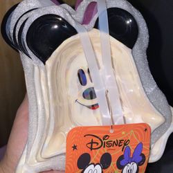 Disney Mickey  Mouse Halloween Ghost Set Of 4 Iridescent Measuring Cups