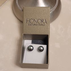 Honora Gray Cultured Pearl Earrings 