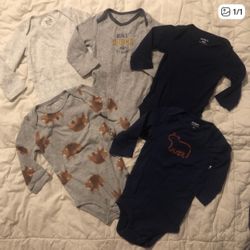 Carter’s long sleeve onesie set gray and navy 