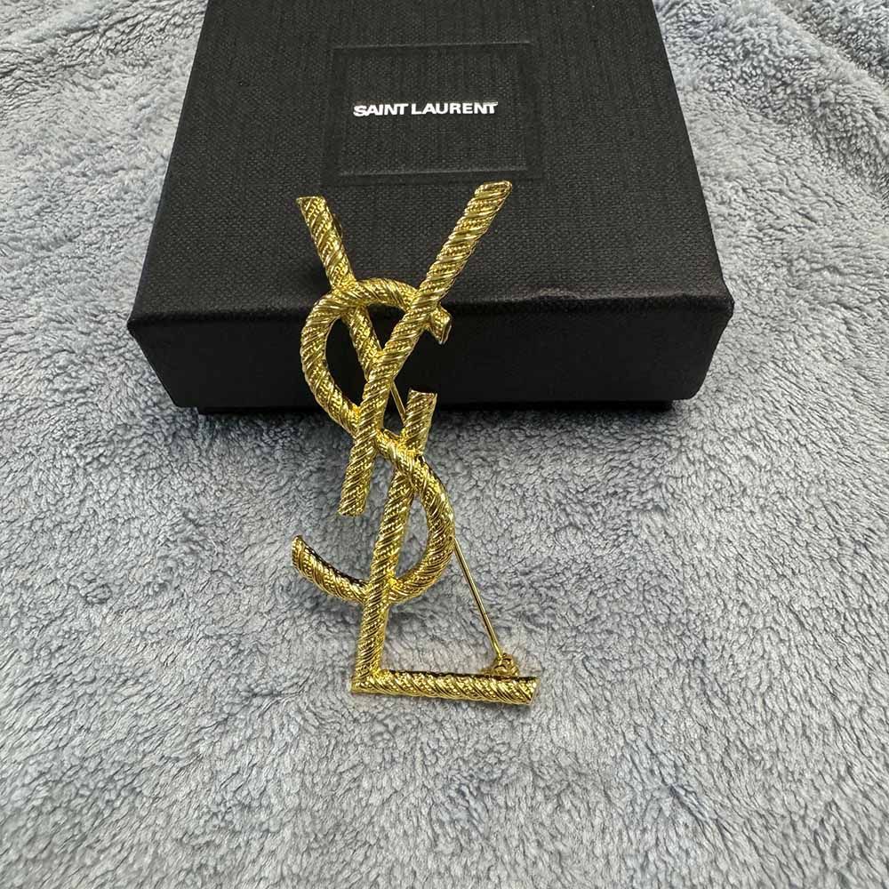 Saint Laurent Logo Letter Brooch