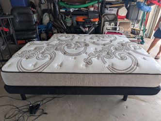 Twin adjustable bed frame with controller and mattress