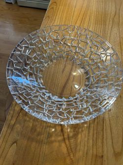 Tiffany &Co Crystal Sierra Geometric Rock Cut Crystal Bowl