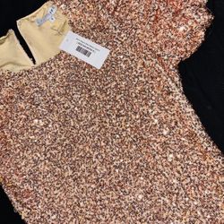 Super Sparkly Rose Gold Dress Size Small