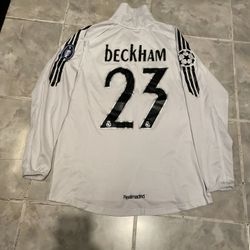 David Beckham Real Madrid 2006-07 Adidas Jersey Men’s M Patches Long Sleeve