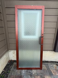 FREE aluminum commercial door / brass handle