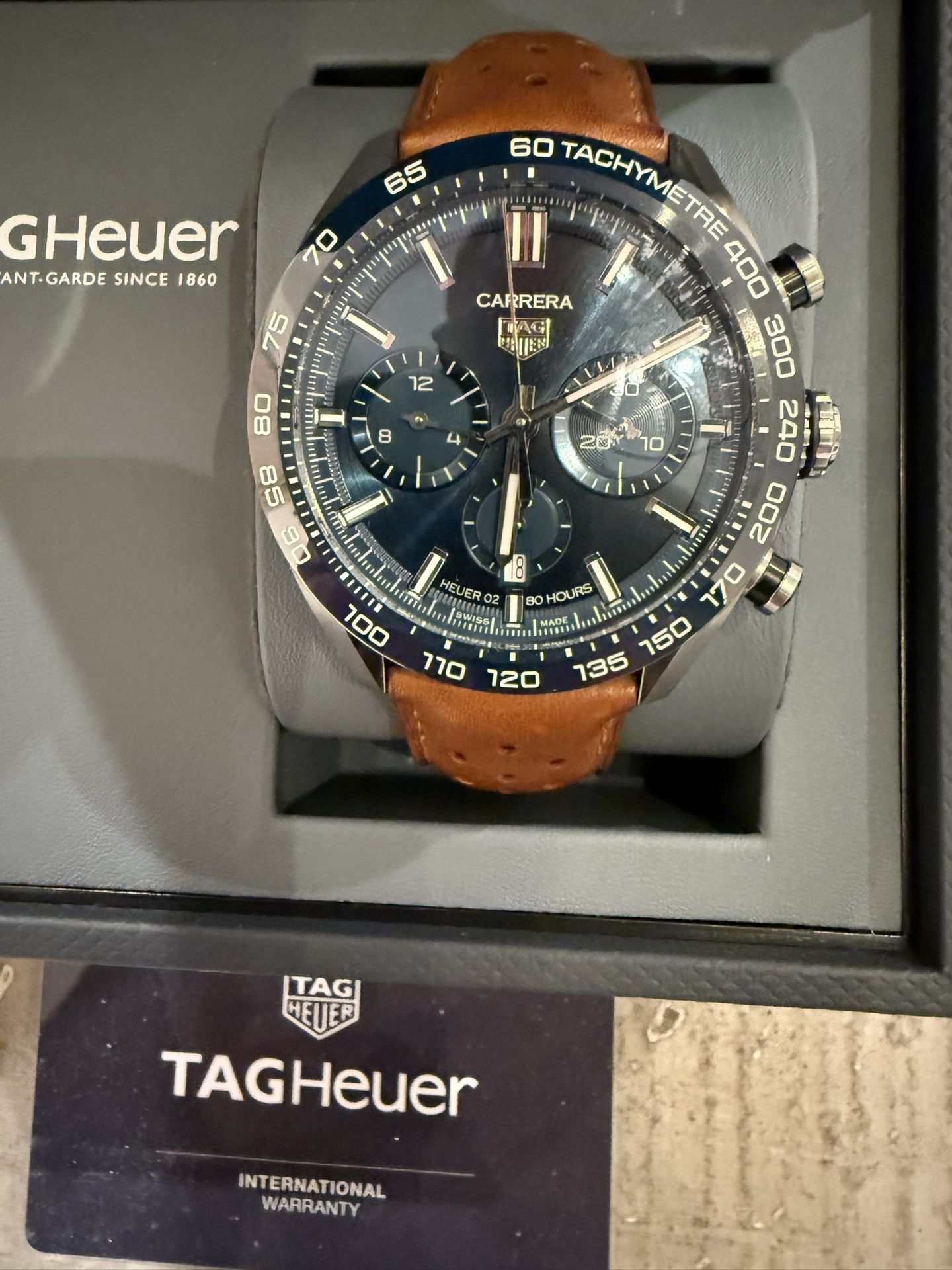 Leather Tag Heuer Carrera 44mm Chronograph