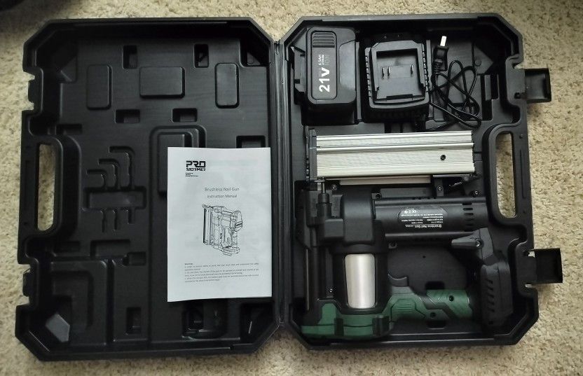 Brushless nail gun with battery and charger/ new open box/ see discription 👍👍