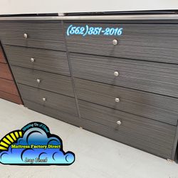 Eight Drawer Grey With Silver Trim New Dresser 