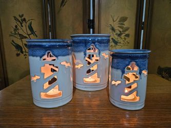 Retired Yankee Candle Tiered Nautical Lighthouse Tealight SET 3