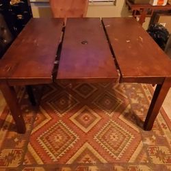 Pottery Barn Large Square Dining Table Or Desk With Outlet Installed In Center