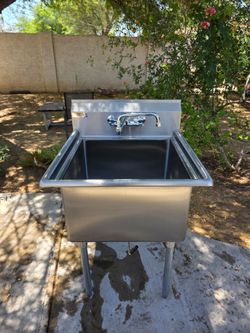NSF Stainless Steel Prep Sink - Elkay Single Compartment