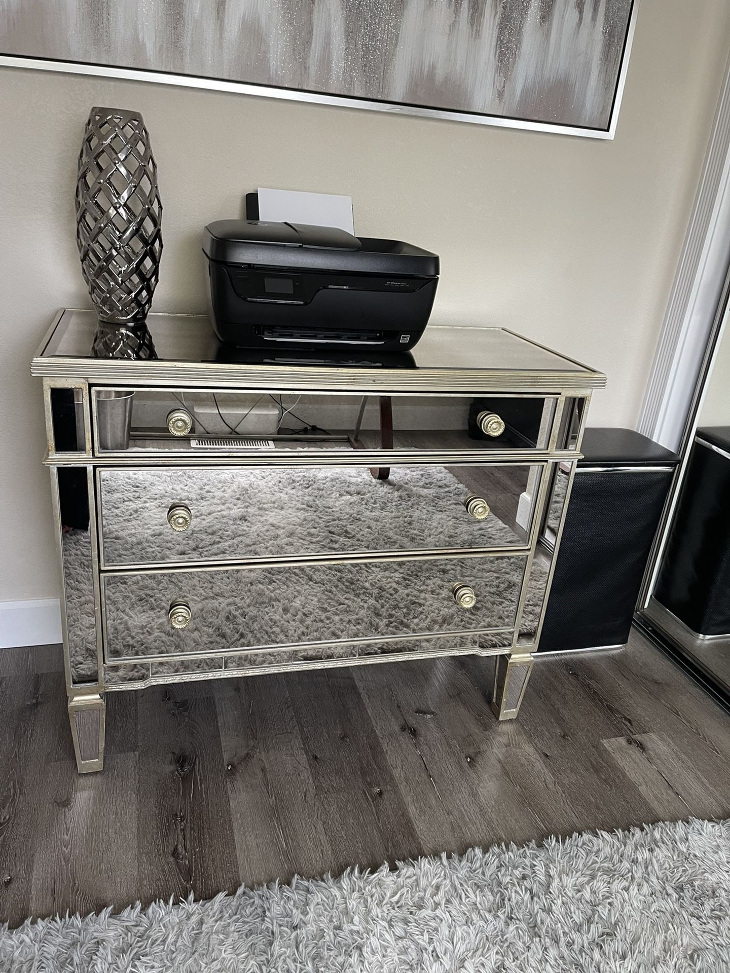 Mirrored Dresser & Side Table