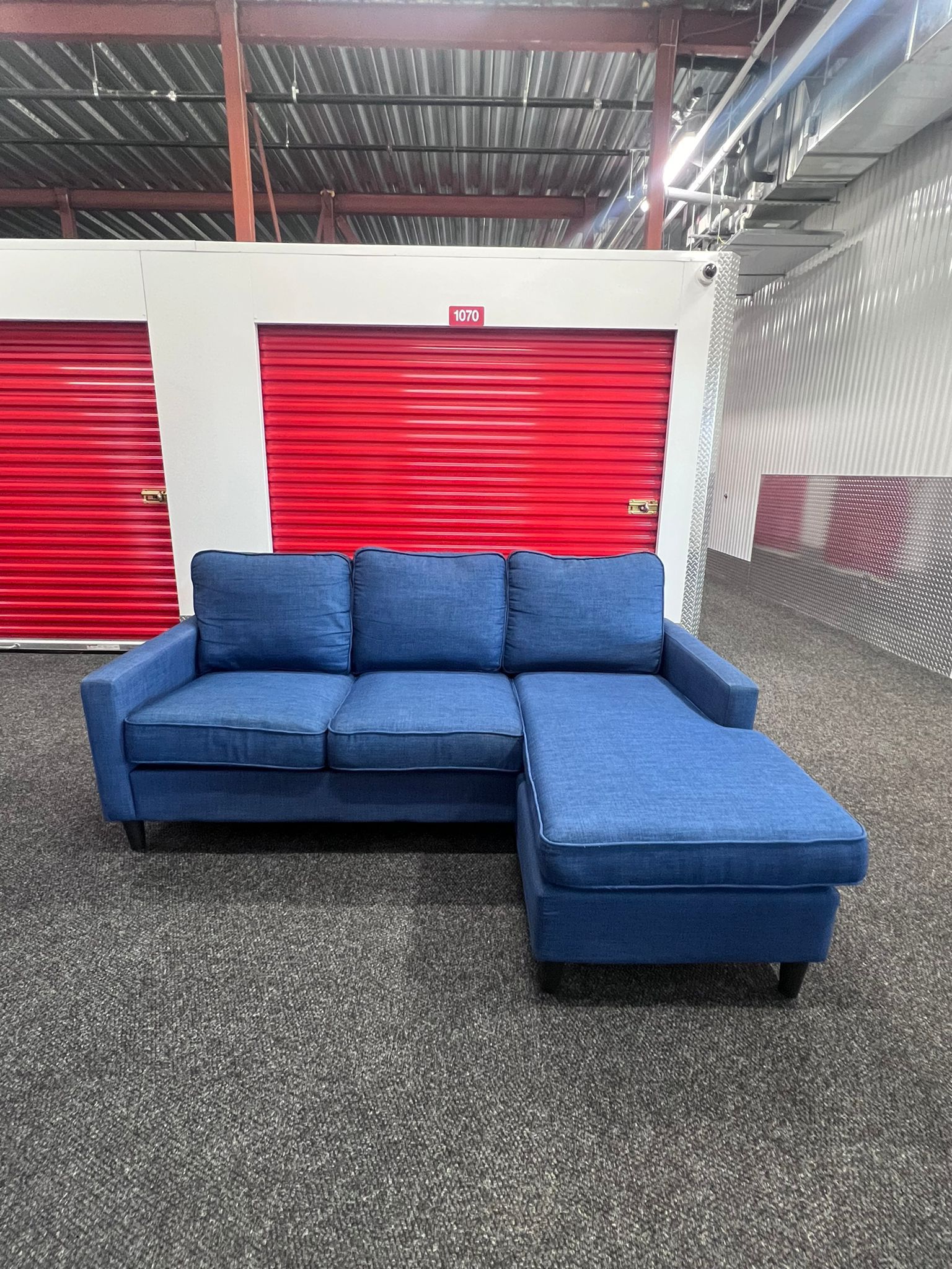 ( Free Delivery ) Bobs Sleek Blue Sectional Couch