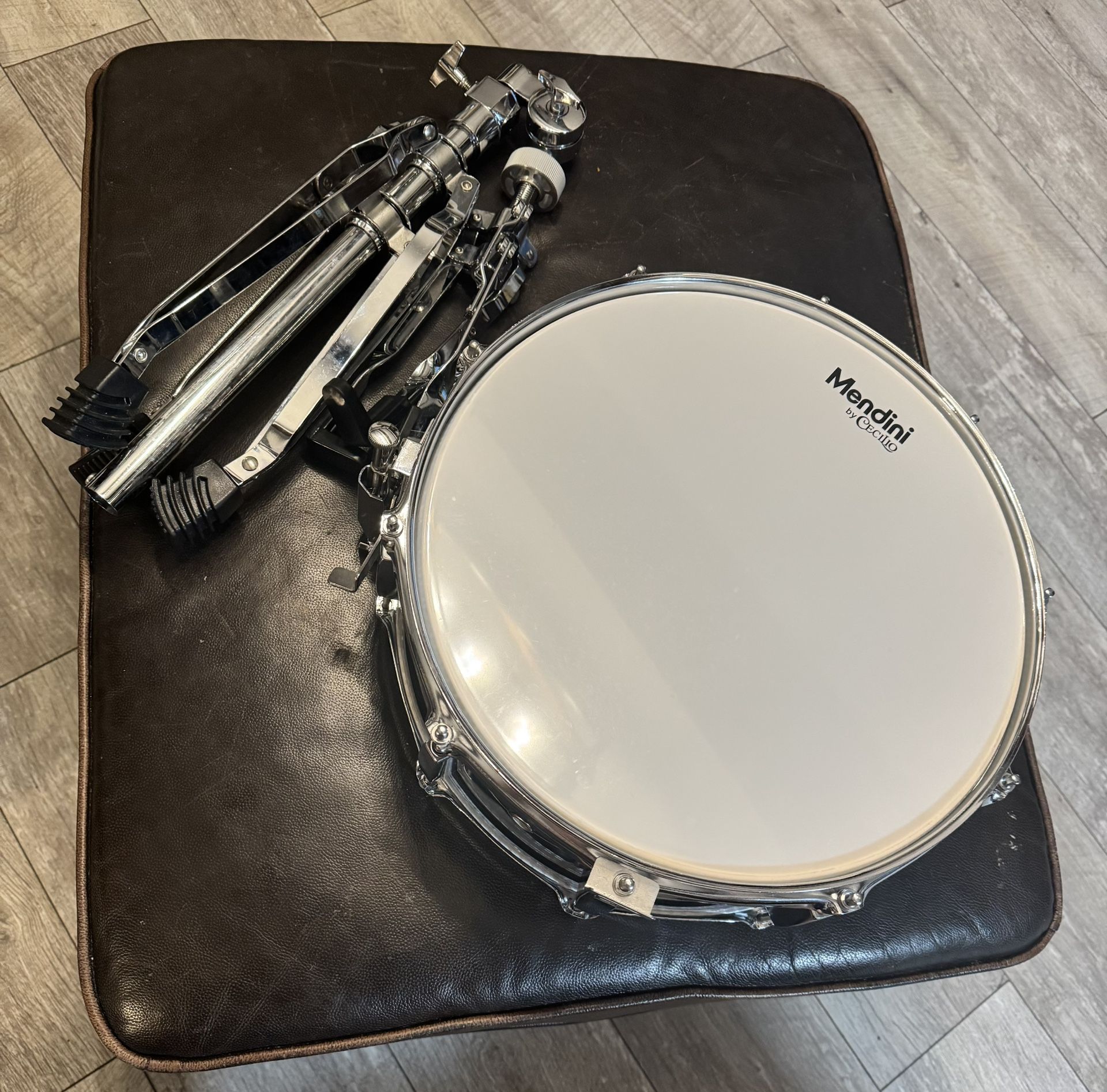 14" Mendini Black Snare Drum